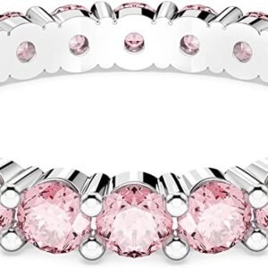 Matrix Crystal Ring , Round Cut, Prong Setting, Rhodium Finish