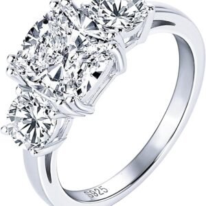3 Stone Moissanite Engagement Rings for Women